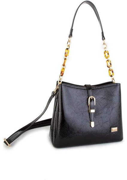 Vera Çanta Nas Bag Kadın El ve Omuz Çanta Siyah Düz Rugan modelleri