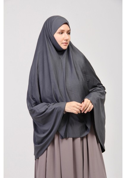 Manolyaşal Pratik Eşarp Standart Beden Peçeli 5xl Sufle - Füme