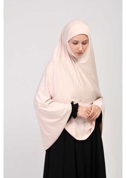 Manolyaşal Pratik Eşarp Standart Beden Peçeli 5xl Sufle - Pudra
