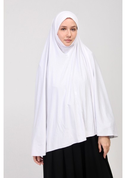 Manolyaşal Pratik Eşarp Standart Beden Peçeli 5xl Sufle - Beyaz