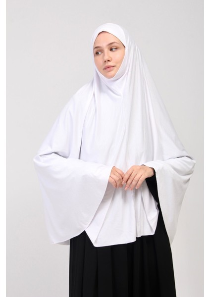 Manolyaşal Pratik Eşarp Standart Beden Peçeli 5xl Sufle - Beyaz