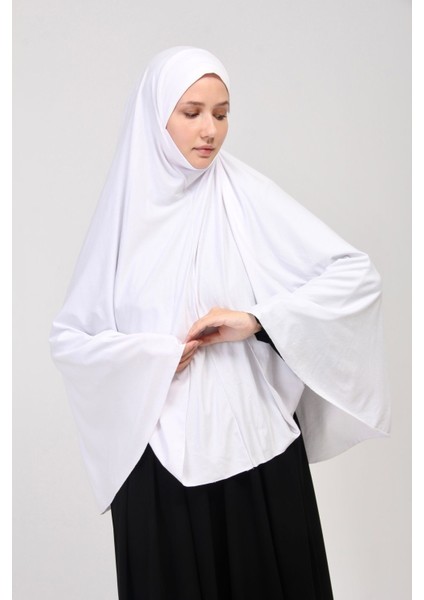 Manolyaşal Pratik Eşarp Standart Beden Peçeli 5xl Sufle - Beyaz