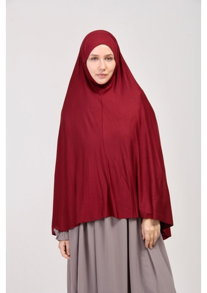 Manolyaşal Pratik Eşarp Standart Beden Peçeli 5xl Sufle - Bordo