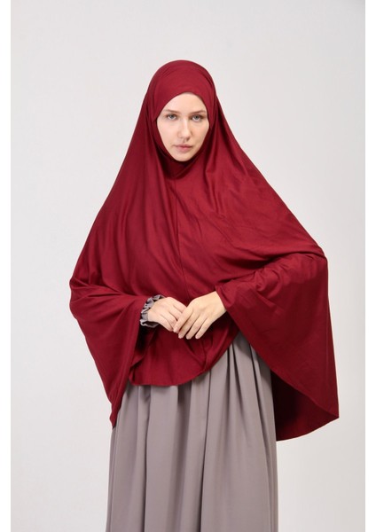 Manolyaşal Pratik Eşarp Standart Beden Peçeli 5xl Sufle - Bordo