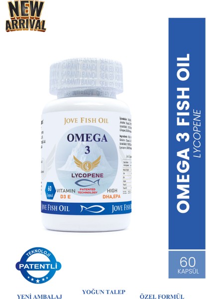 Omega-3 E Vitamini D3 Vitamini Likopen Yüksek Epa Dha 60 Kapsül