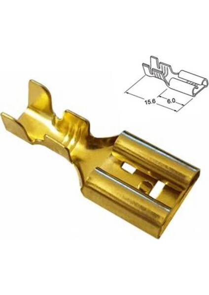 - 6,3 mm Dişi Fiş Tırnaklı Terminal Kablo Ucu SF1D -50 ADET