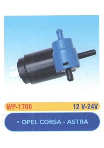 WP1700 Su Fıskiye Motoru Çift Çıkış Opel Astra G 98-10 Astra H 04-14 Corsa D 07-14 Zafira B 05-15 Meriva A 03-10 Corsa C 01-10 1450175