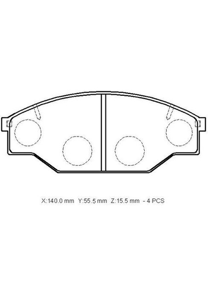 Ioto -10104-30201 Fren Balata Takımı Ön Sımlı Hilux 2.4 LN85/ LN145 1990-HIACE 1990- 04945-0K290