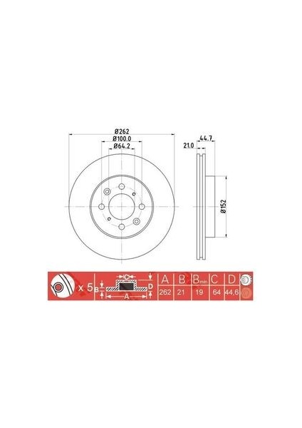 -10301-30303 Fren Aynası Ön 262MM Civic 1.6 1996-2005 Euro Civic 1996-2000 MRMOEM-1060571