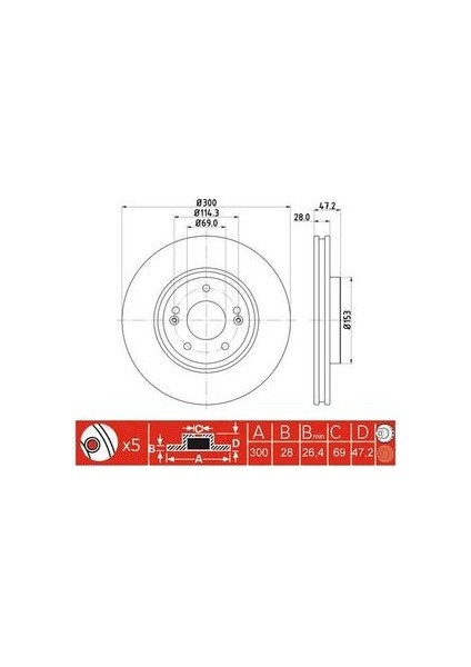 -10208-30301 Fren Aynası Ön 300MM IX35 2010-SPORTAGE 2010- MRMOEM-1060382