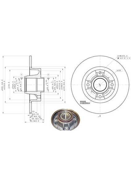 50417 Fren Disk Arka Rulmanlı Clio Iıı Megane Iı Modus 7701207823