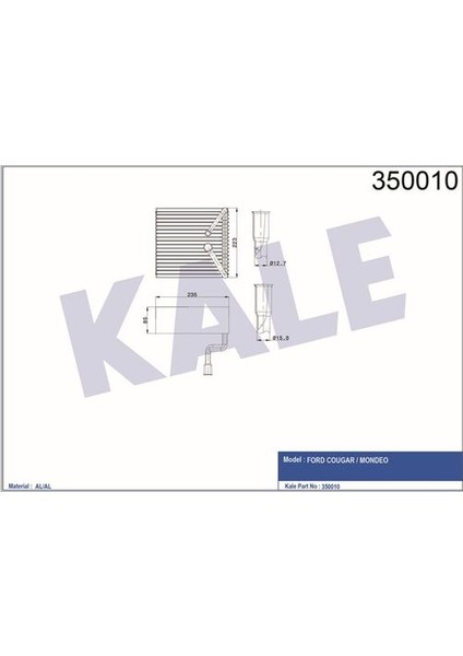 350010 Evaporator Cougar Mondeo 1S7H19850CA