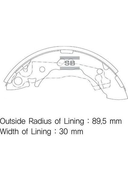 SA096 Arka Pabuç Balata Atos 1.0l Atos Prime 1.0l 98 GS8659 5830502A00