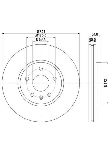 50464 Fren Disk Ön Hava Kanallı 321-5 Insignia 08- 569083