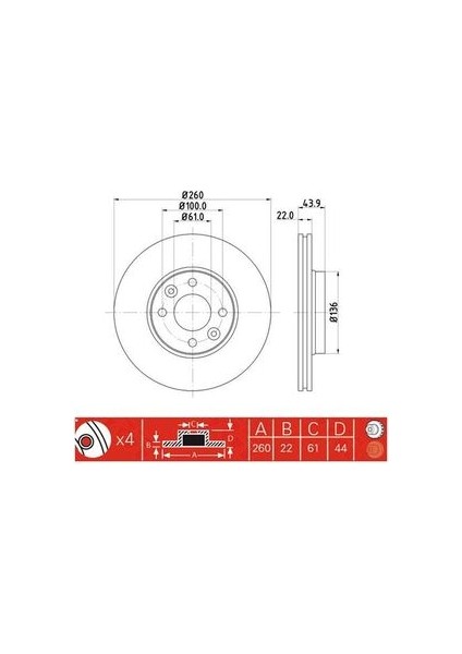 -10402-30302 Ön Fren Aynası Clio Iıı -Iv Megane Iı 02-30220 MRMOEM-1060775