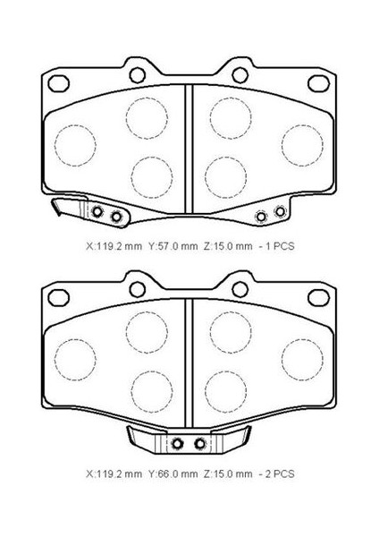 -10104-30202 Fren Balata Takımı Ön Sımlı Hilux LN106 1992-/ Land Cruiser 70/80/90 4605295