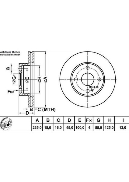 50322 Fren Disk Ön Hava Kanallı 235-4 Mazda 323 90-95 NA013325XC