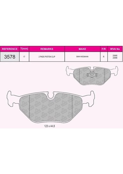 3578 Arka Balata Bmw E36 316-318-320-323-325-328 Z3 E32-E34-E36 M3 E34 M3