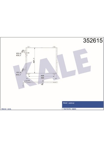 352615 Kondenser A2 1.4 16V-1.4 Tdı 00 8E0820177