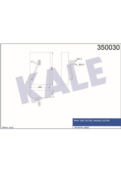 350030 Evaporator Vectra -Vauxhall Vectra 1618055