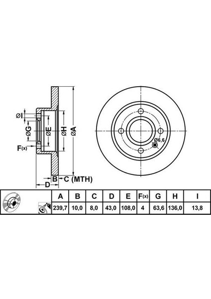 50169 Fren Disk Ön Hava Kanallı 239.5-4-ESCORT Iv V 1990-1999 Fiesta 1996- 93FX1125AA