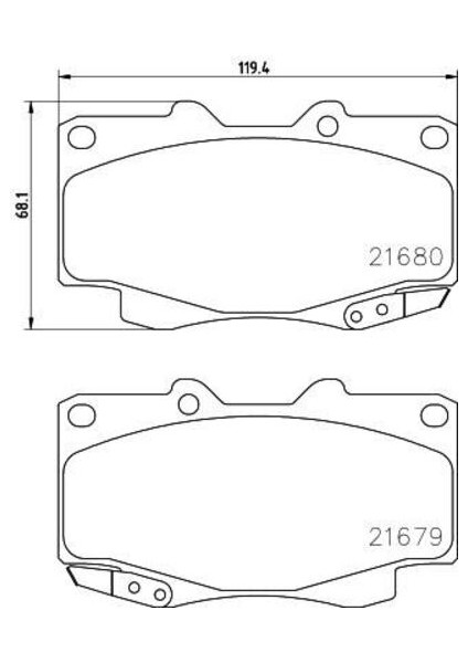 -10104-30206 Fren Balata Takımı Ön Sımlı Hilux Vigo 4x4 KUN25 2005- 04465-04030