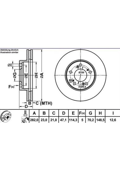 50305 Fren Disk Ön Hava Kanallı 282-5 Honda Crv H-Rv 97-01 45251S2HN00