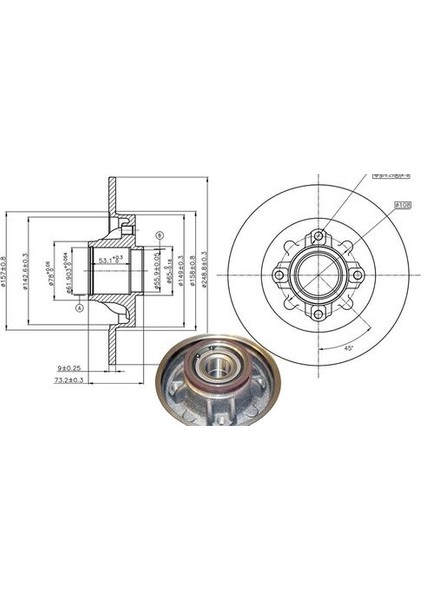 50412 Fren Disk Arka Rulmanlı 249-4 308 07-C4 Iı 09-10 Abs'li 4249.66