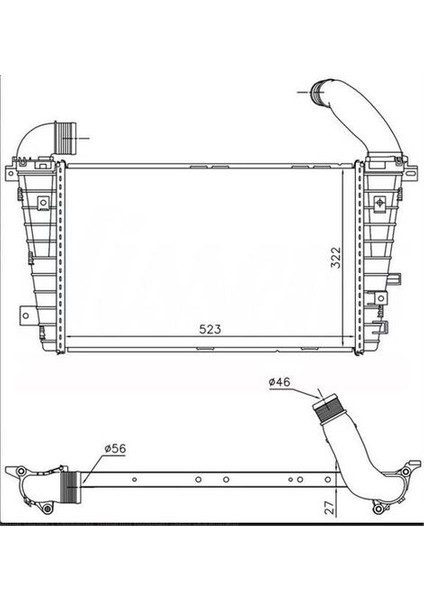 IOP519050 Intercooler Brazing Intercooler A M 526X322X50 Astra H 1.3 Cdtı 2004 6302068