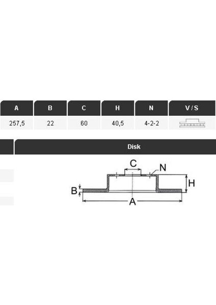 27385 Ön Fren Diski Corsa D 06-1.0-1.2-1.3cdtı Grande Punto 05-1.2-1.3jtd 257X22X40.6X6 Dl Havalı Adet