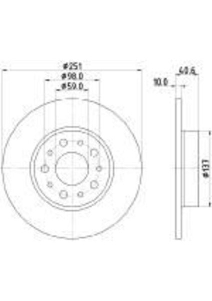 33686 Arka Fren Diski Egea 15-Fiat 500L 12-0.9-1.3d-1.4-1.6d 51808471