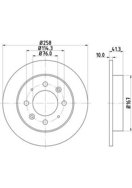 18441 Arka Fren Diski Cerato 04-258MM Havasız 58411-2F100
