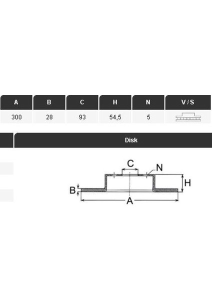 13335 Ön Fren Diski V347 300-330-350-TOURNEO 06-2.3-16V-2.4TDCI-2.2TDCI 300X28X5DL Arkadan Itişli Havalı Adet 1371373