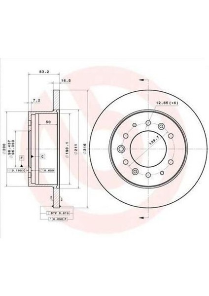 16584 Arka Fren Diski Hyundai H350 15 Arka Fren 5276159000