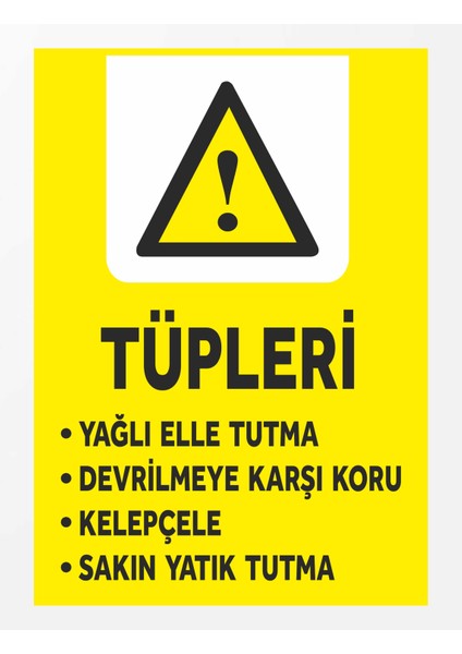 Tüp Kurallar Levhası 24 x 34 cm Pvc