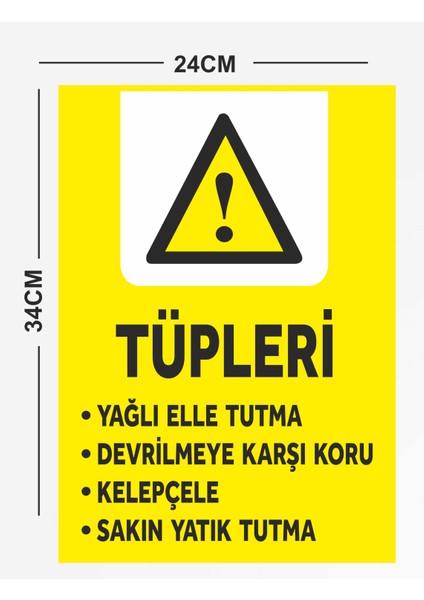 Tüp Kurallar Levhası 24 x 34 cm Pvc