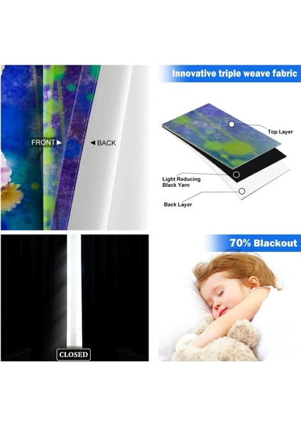 Özel Tasarım Marka Çift Kanat Fon Perde Mikropetek Kumaş Blackout Teknoloji Dijital Baskı 140*240CM