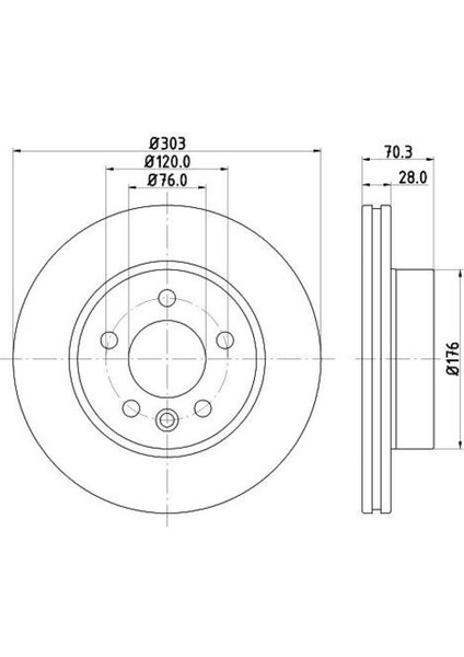 36671 Ön Fren Diski Crafter 17-Havalı 2N0615301A