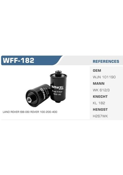 WFF-182 Benzin Filtresi 25 200 400 1.6 16V 109HP Kolı: 24 Ad FN2006A