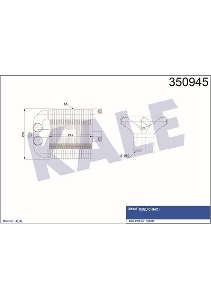 350945 Intercooler Isuzu D-Max 2006-2011 8980886850