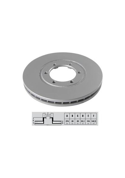 -10804-30301 Fren Aynası Ön 274MM B2500 1996- MRMOEM-1061515