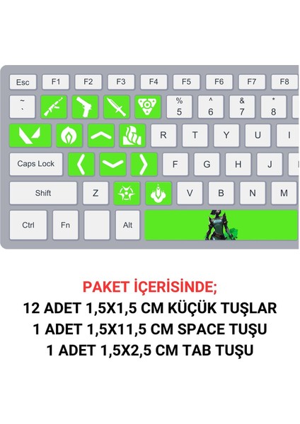 Valorant Vıper Klavye Tuşları Sticker Seti