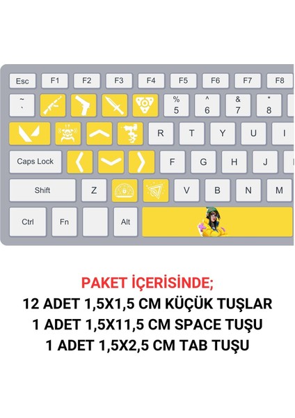 Valorant Kılljoy Klavye Tuşları Sticker Seti