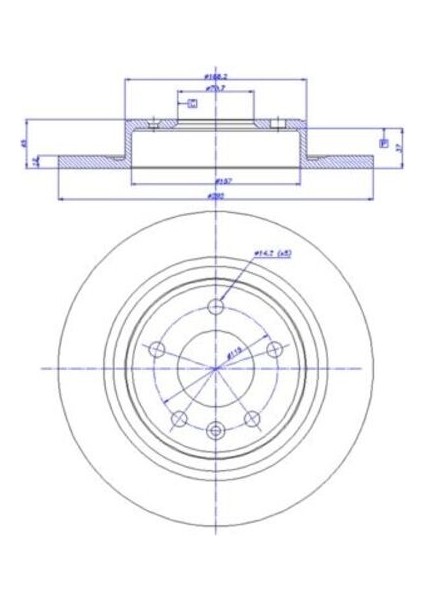 50463 Fren Disk Arka 292-5-ASTRA J 2009-CHEVROLET Cruze 2009- 569075