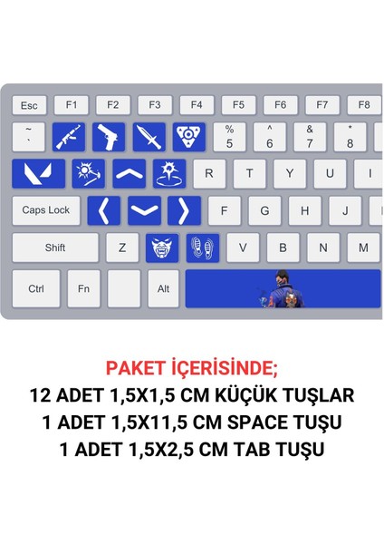 Valorant Yoru Klavye Tuşları Sticker Seti