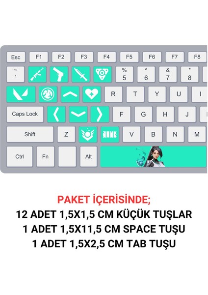 Valorant Sage Klavye Tuşları Sticker Seti