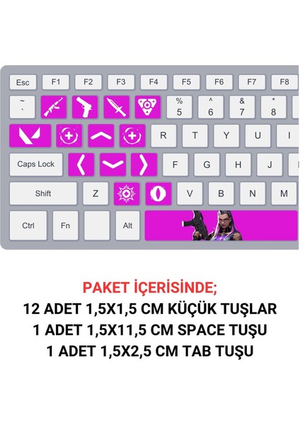 Valorant Reyna Klavye Tuşları Sticker Seti