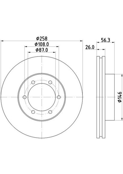 18150 Ön Fren Diski Pregio 97-258MM Havalı Adet 0K72F33251