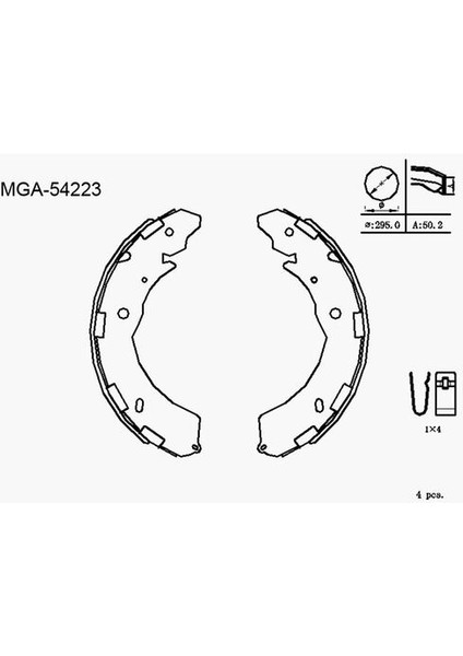 54223 Balata Fren Pabuç Arka Mitsubishi L200 Cr 06-2WD 4WD L200 2015-2WD 4WD L200 19-2WD 4WD Fullback 15-Isuzu D-Max x 06-13 K6740 4600A106
