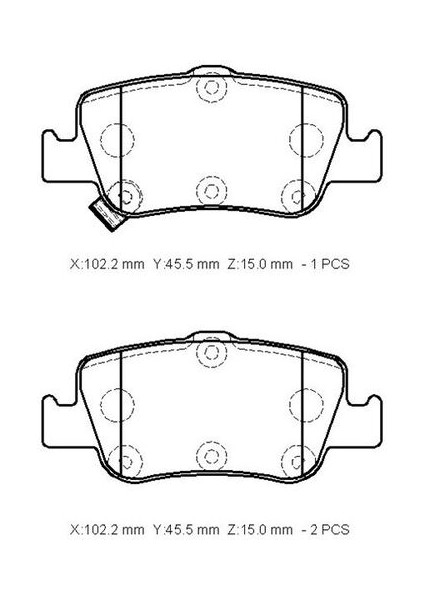 -10101-30207 Fren Balata Takımı Arka Sımlı Corolla 1.4D4D Auris 1.4D4D 2007- 1160067A